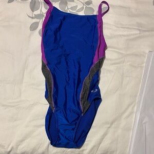 Speedo Blue and Pink One Piece Swimsuit